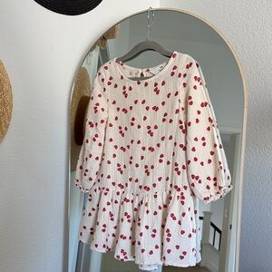 H&M White Dress with Red Pattern